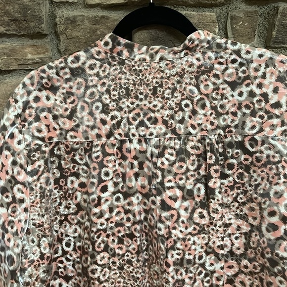 Ruby Rd. Pink and brown leopard patterned blouse with cascading ruffles Size 18 - Picture 9 of 11